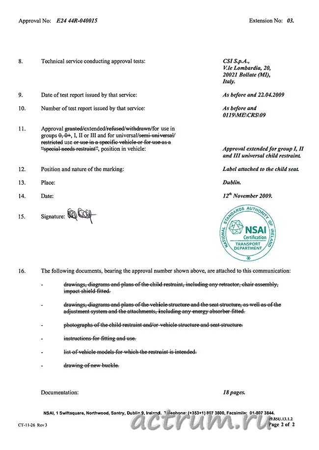    NSAI Certification,  2